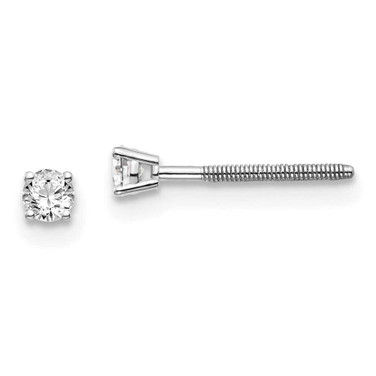Image of 2.4mm 14k White Gold .10ct SI3 G-I Diamond Stud Thread on/off Post Earrings