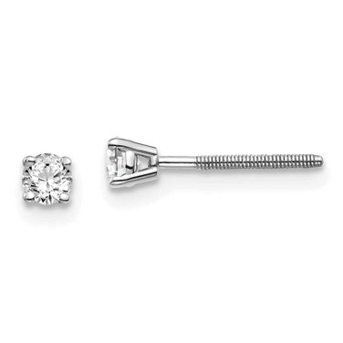 Image of 3mm 14k White Gold .20ct SI3 G-I Diamond Stud Thread on/off Post Earrings