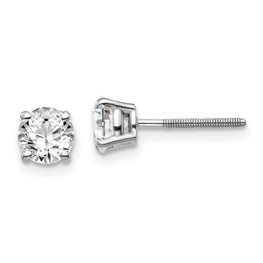 Image of 5mm 14k White Gold 1.00ct VS2/SI1 G-I Diamond Stud Thread on/off Post Earrings