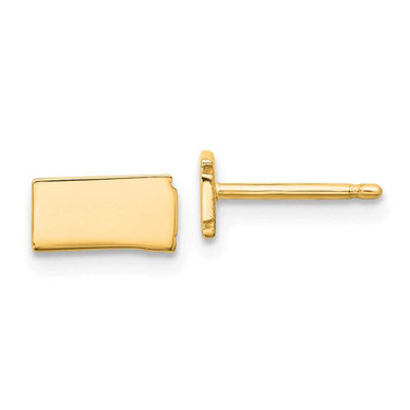 Image of 4.95mm 14k Yellow Gold North Dakota State Earrings