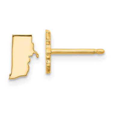Image of 9.23mm 14k Yellow Gold Rhode Island State Earrings