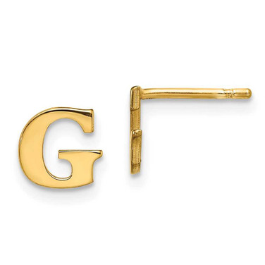 Image of Sterling Silver Gold-plated Letter G Initial Post Earrings