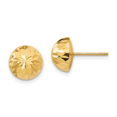Image of 9mm 14K Yellow Gold Madi K Polished & Diamond-Cut 9mm Button Post Earrings