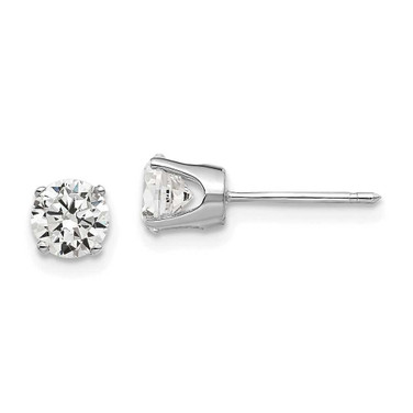 Image of 6mm 14k White Gold 5mm CZ stud earrings