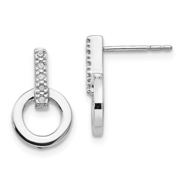 Image of 15mm White Ice Sterling Silver Rhodium-plated Diamond Post Earrings QW202