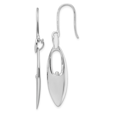 52mm White Ice Sterling Silver Rhodium-plated Diamond Shepherd Hook Dangle Earrings QW247