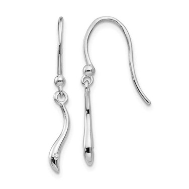 Image of 28mm White Ice Sterling Silver Rhodium-plated Swirl Diamond Shepherd Hook Dangle Earrings