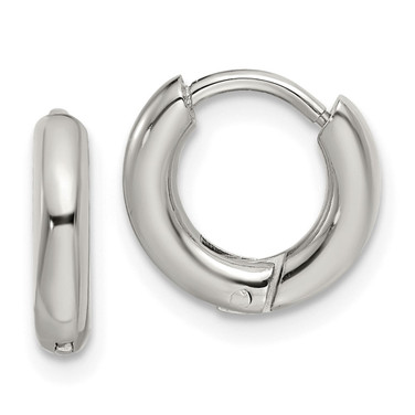 11.5mm Chisel Stainless Steel Polished 2.5mm Hinged Hoop Earrings SRE1441