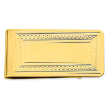 Image of Gold-plated Kelly Waters Patterned Border Money Clip