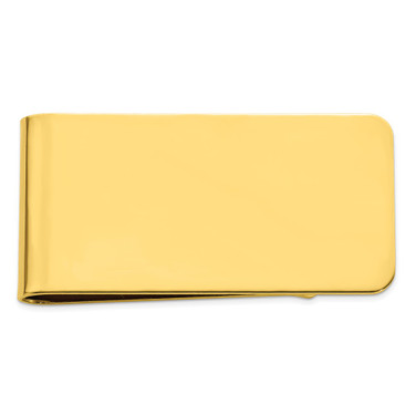 Image of Gold-plated Kelly Waters Polished Rectangle Money Clip