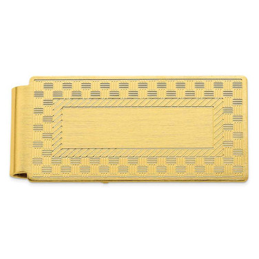 Image of Gold-plated Kelly Waters Checkerboard Hinged Money Clip