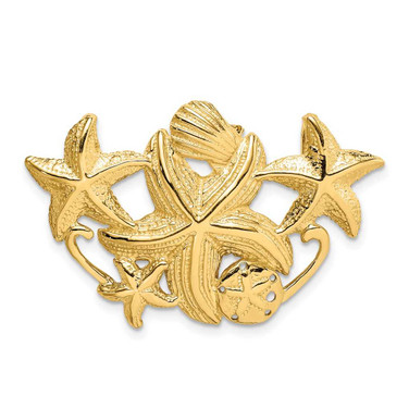 Image of 14K Yellow Gold Starfish Cluster Slide Pendant