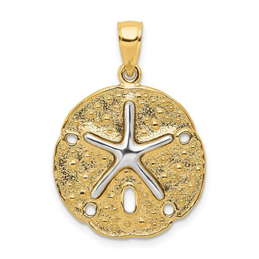 Image of 14k Two-tone Gold Sand Dollar w/ Starfish Pendant