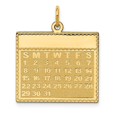 Image of 14K Yellow Gold Sunday the First Day Calendar Pendant