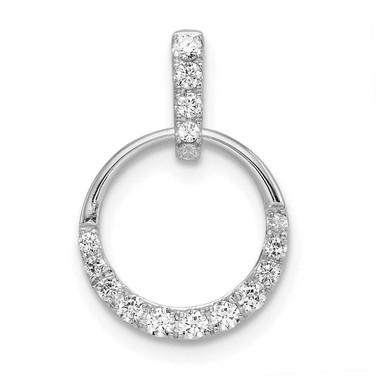 Image of 14k White Gold Circle Diamond Pendant PM8556-027-WA