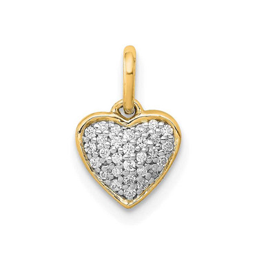 Image of 14K Yellow Gold 1/10ctw Diamond Heart Pendant PM4872-010-YA