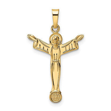 Image of 14K Yellow Gold Polished Solid Risen Christ Pendant XR1901