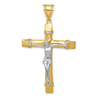 Image of 10k Two-tone Gold CZ Crucifix Pendant