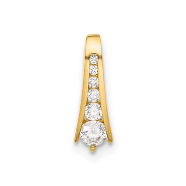 Image of 10k Yellow Gold Polished CZ Fancy Chain Slide Pendant