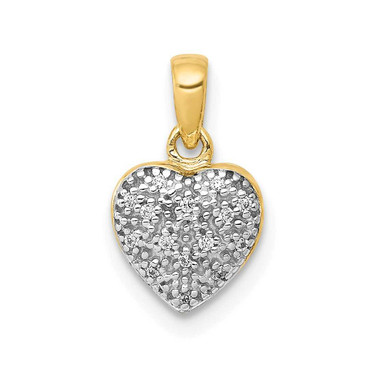 Image of 10k Yellow Gold w/ White Rhodium Diamond Heart Pendant