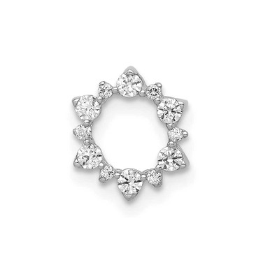 Image of 10k White Gold Diamond Fancy Circle Chain Slide Pendant