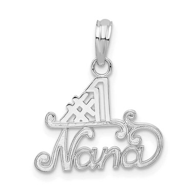 Image of Sterling Silver Rhodium-plated Polished #1 NANA Pendant
