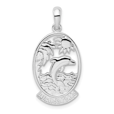 Sterling Silver Polished Turks and Caicos Dolphin Pendant