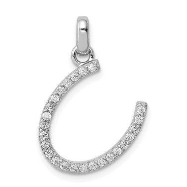 Image of Sterling Silver Rhodium-plated CZ Pendant QC8649
