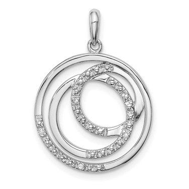 Image of Sterling Silver Rhodium-plated Diamond Pendant QP3354
