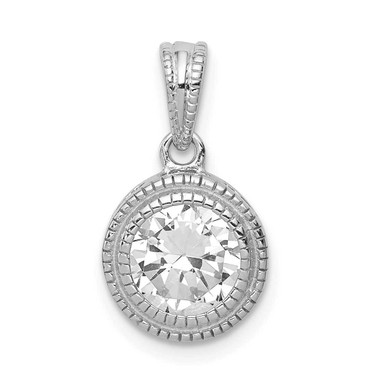 Image of Sterling Silver CZ Circle X Edge Pendant