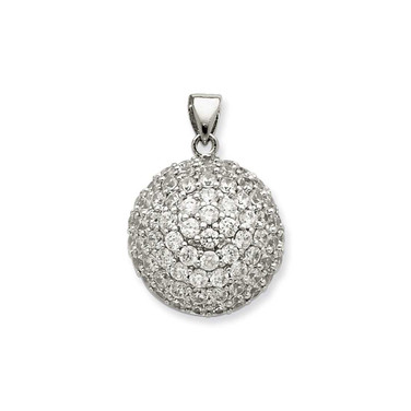 Image of Sterling Silver CZ Open-back Ball Pendant Image of Sterling Silver CZ Open-back Ball Pendant