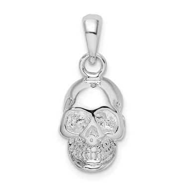 Image of Sterling Silver Polished 3D Skull Pendant