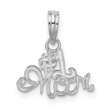 Image of Sterling Silver Polished #1 MOM Script Pendant