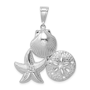 Image of Sterling Silver Polished/Textured Sea Life Pendant