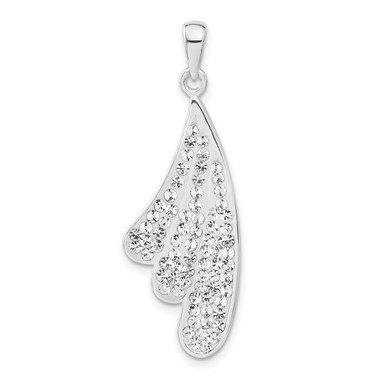 Sterling Silver Stellux White Crystal Wing Pendant