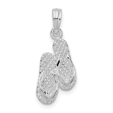 Image of Sterling Silver Antigua, W.I. 3D Flip Flops Pendant