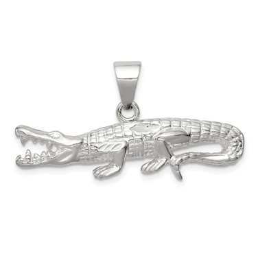 Image of Sterling Silver Polished & Textured Crocodile Pendant