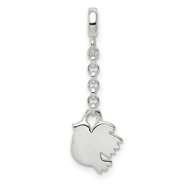 Image of Sterling Silver Polished Bird 1/2in Dangle Enhancer Pendant