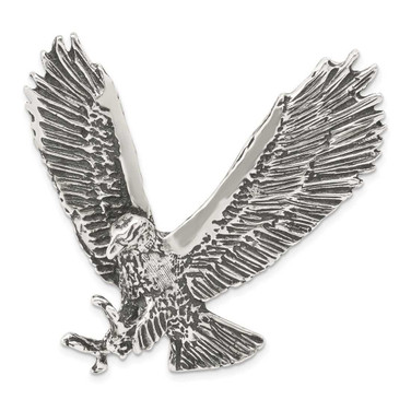 Image of Sterling Silver Antiqued & Textured Eagle Chain Slide Pendant