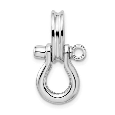 Image of Sterling Silver Polished 3D Medium Shackle Link w/Pulley Pendant