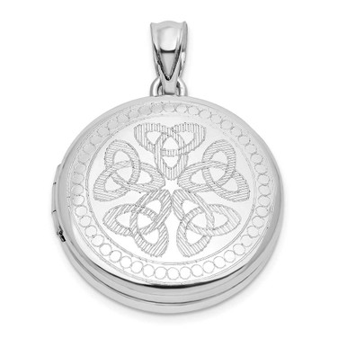 Image of Sterling Silver Rhodium-plated Celtic Knots 20mm Round Locket Pendant