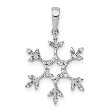 Image of 14k White Gold 1/6ctw Diamond Snowflake Pendant PM5159-016-WA