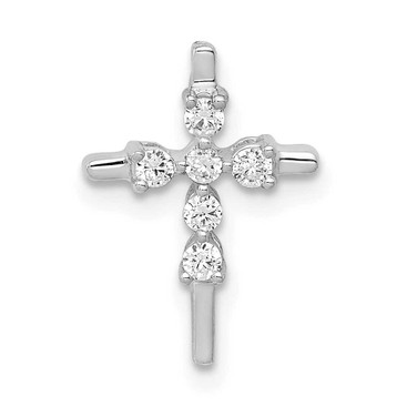 Image of 14k White Gold 1/6ctw Diamond Cross Chain Slide Pendant PM5024-016-WA