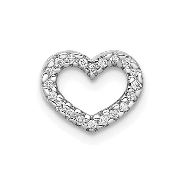 Image of 14k White Gold 1/15ctw Diamond Heart Chain Slide Pendant PM4855-008-WA