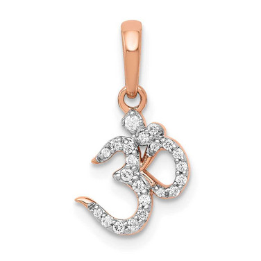 Image of 14k Rose Gold Diamond Om Pendant