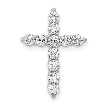 Image of 14k White Gold 3/4ctw Diamond Cross Chain Slide Pendant