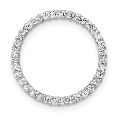 Image of 14k White Gold 1/3ctw Diamond Circle Chain Slide Pendant