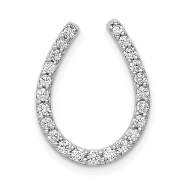 Image of 14k White Gold 1/3ctw Diamond Horseshoe Chain Slide Pendant