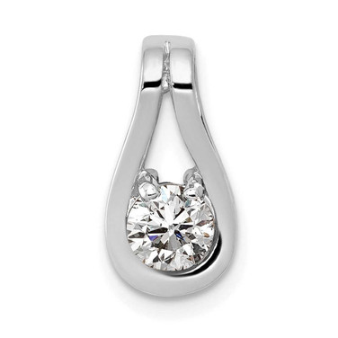 Image of 14k White Gold 4.7mm AA Diamond Teardrop Shape Slide Pendant