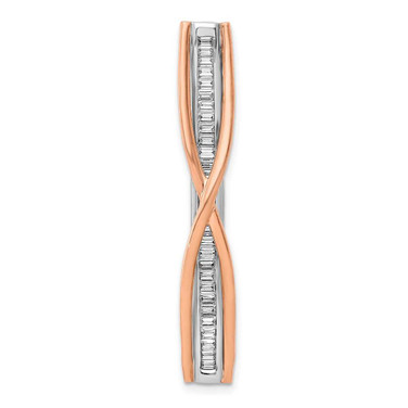 Image of 14k Two-tone Gold 1/2ctw Diamond Fancy Criss-Cross Bar Chain Slide Pendant